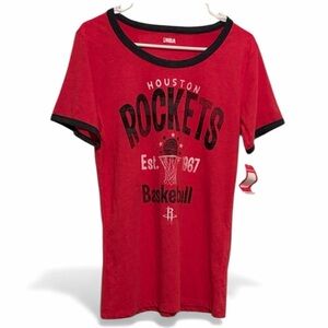 NBA Red Houston Rockets Tee with Black Accents